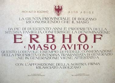 Attestato maso avito Attestato maso avito