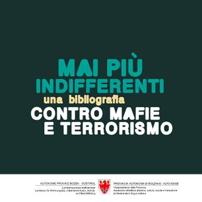 Copertina bibliografia Mai più indifferenti - Una bibliografia contro mafie e terrorismo