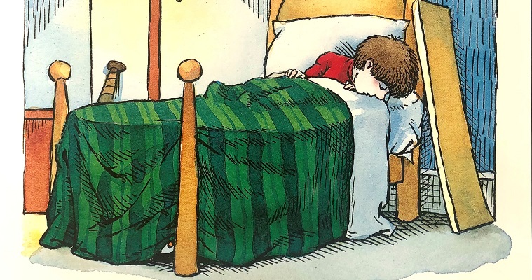 Un bambino sotto le coperte, ma...chi c'è sotto il suo letto?