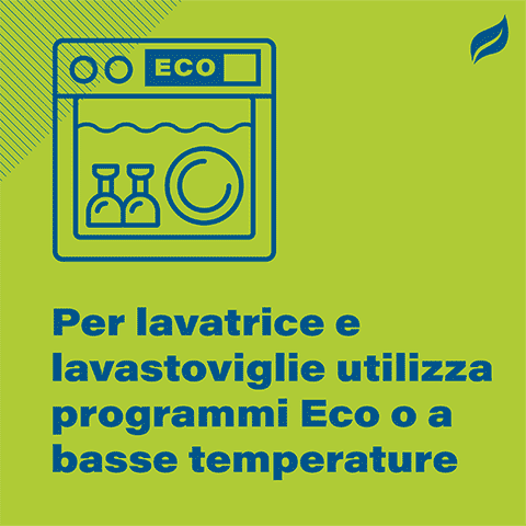 Per lavatrice e lavastoviglie utilizza programmi Eco o a basse temperature