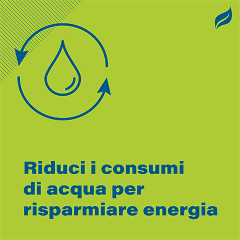 Riduci i consummi di acqua per risparmiare energia