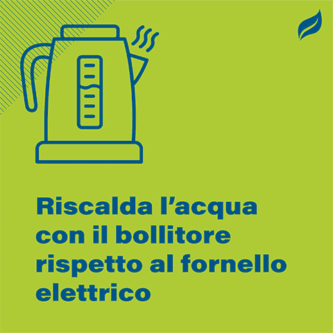 Riscalda l'acqua con il bollitore rispetto al fornello elettrico