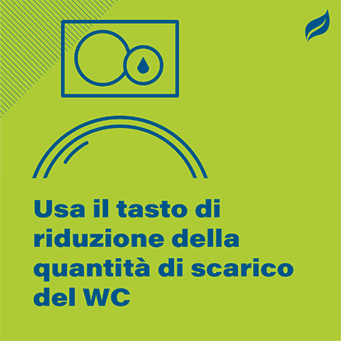 Usa il tasto di riduzione della quantità di scarico del WC