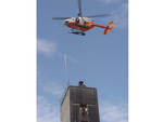 Evacuazione edificio con l'ausilio di elicottero