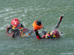 Soccorso fluviale con verricello elicottero