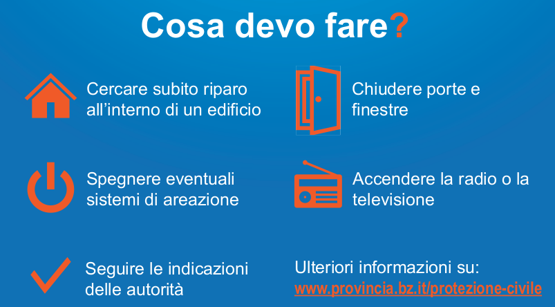 Cosa fare in caso di allarme di protezione civile